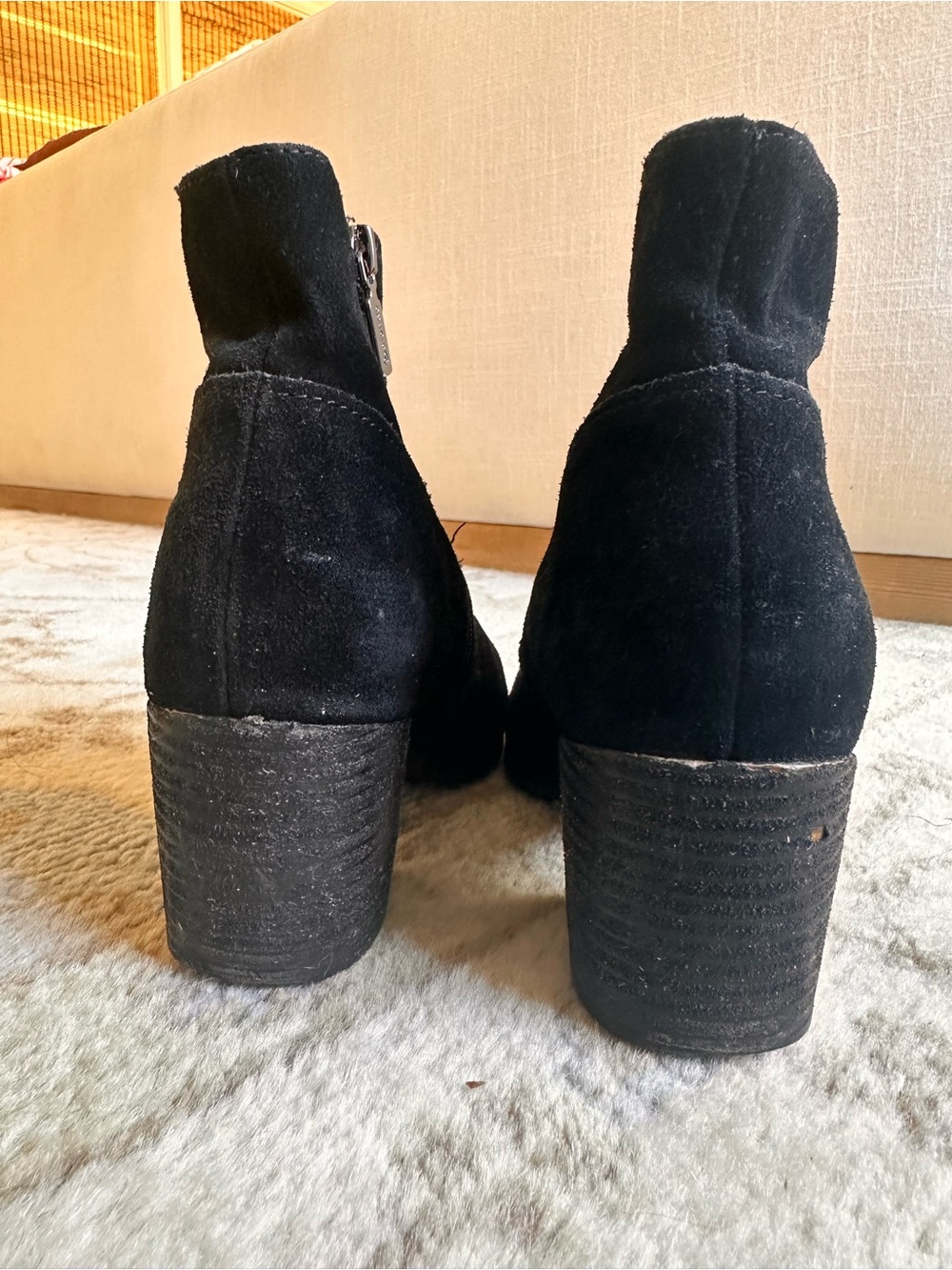 Blondo Black Suede Ankle Booties with Block Heel Size 9 - Picture 4 of 10